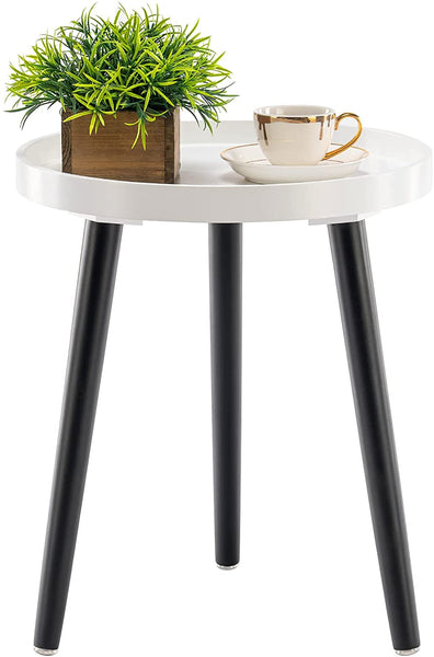 Nightstand Coffee End Round Table with Tray