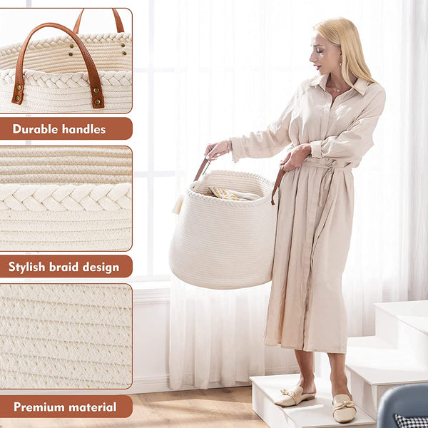 Large Laundry Hamper Basket Decorative Basket for Blankets