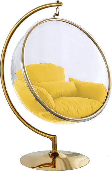 Designer Bubble Swing Chair with Gold Finished Stand