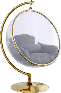 Designer Bubble Swing Chair with Gold Finished Stand